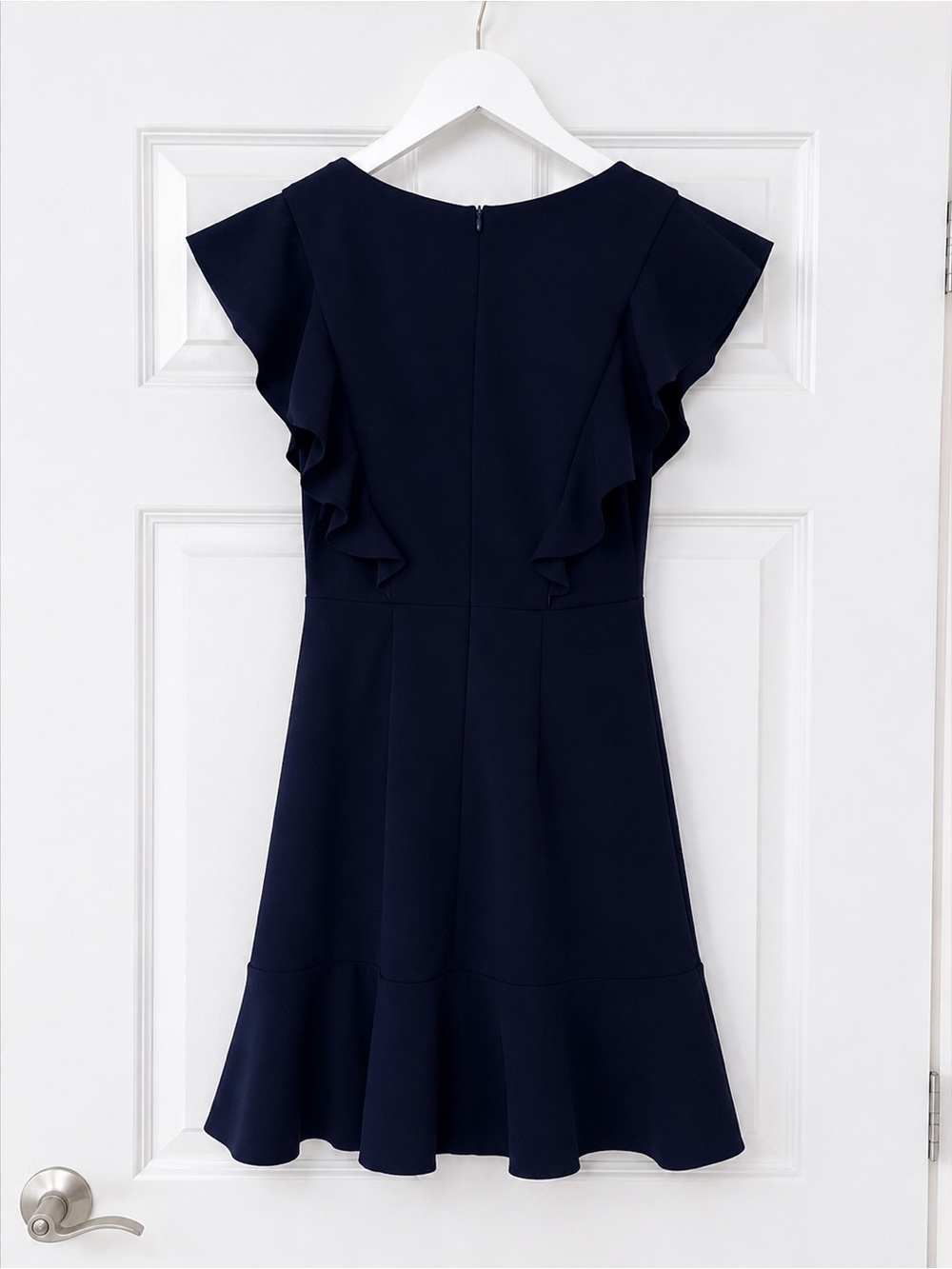 Altar'd State Navy Ruffle V-Neck Mini Dress Small - Picture 2 of 3